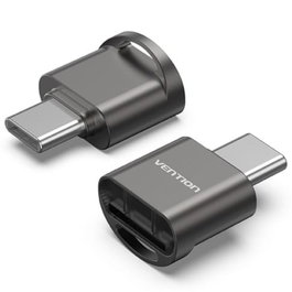 Vention CLMH0 Lector de tarjetas MicroSD USB 2.0 Tipo-C Gris